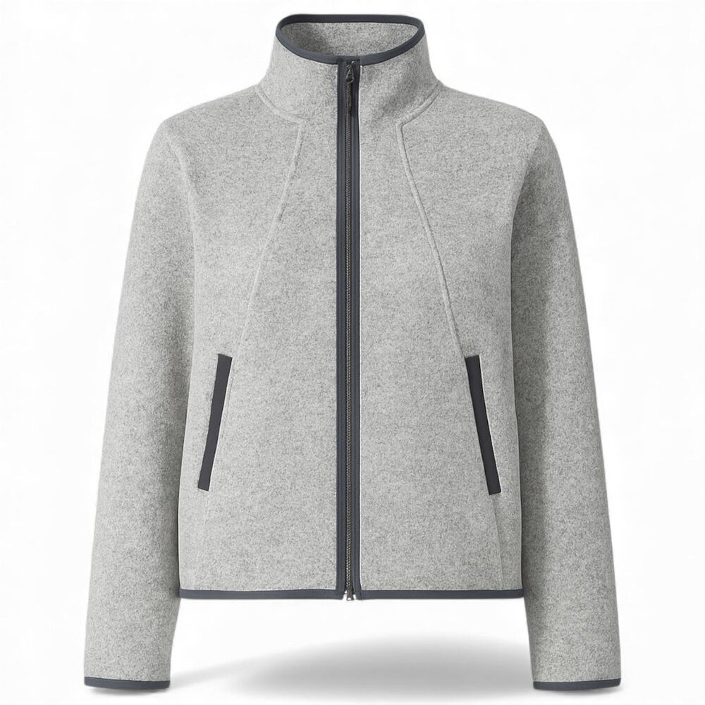Lululemon Women's Size‎ 4 Its Fleecing Cold Jacket Heathered White Gray Zip Up